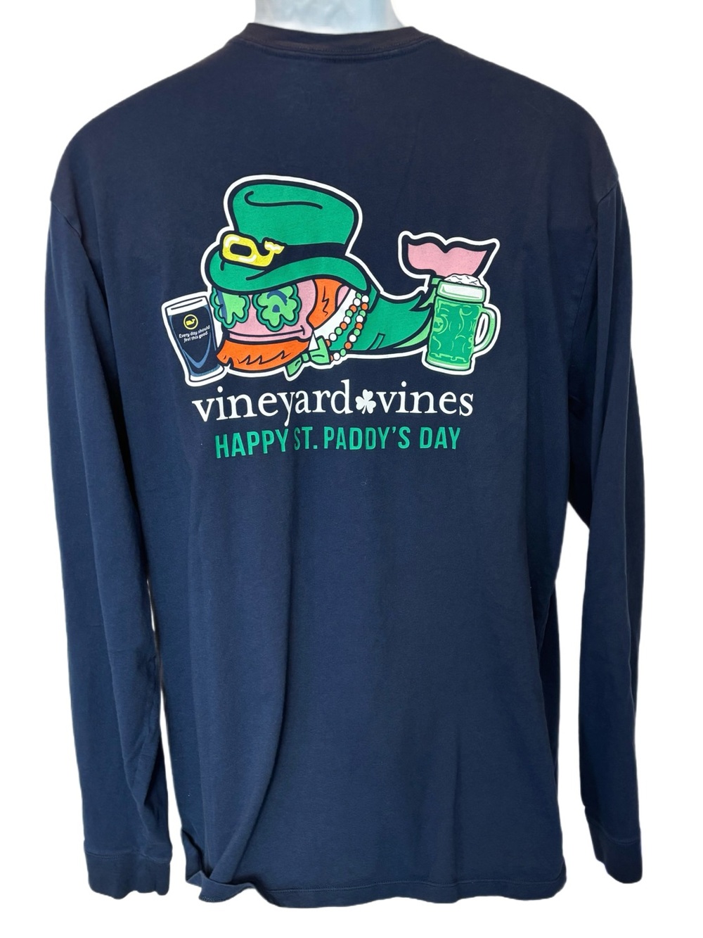 VINEYARD VINES St. Patrick’s Day Navy Blue w/Leprechaun 100% Cotton Size XL